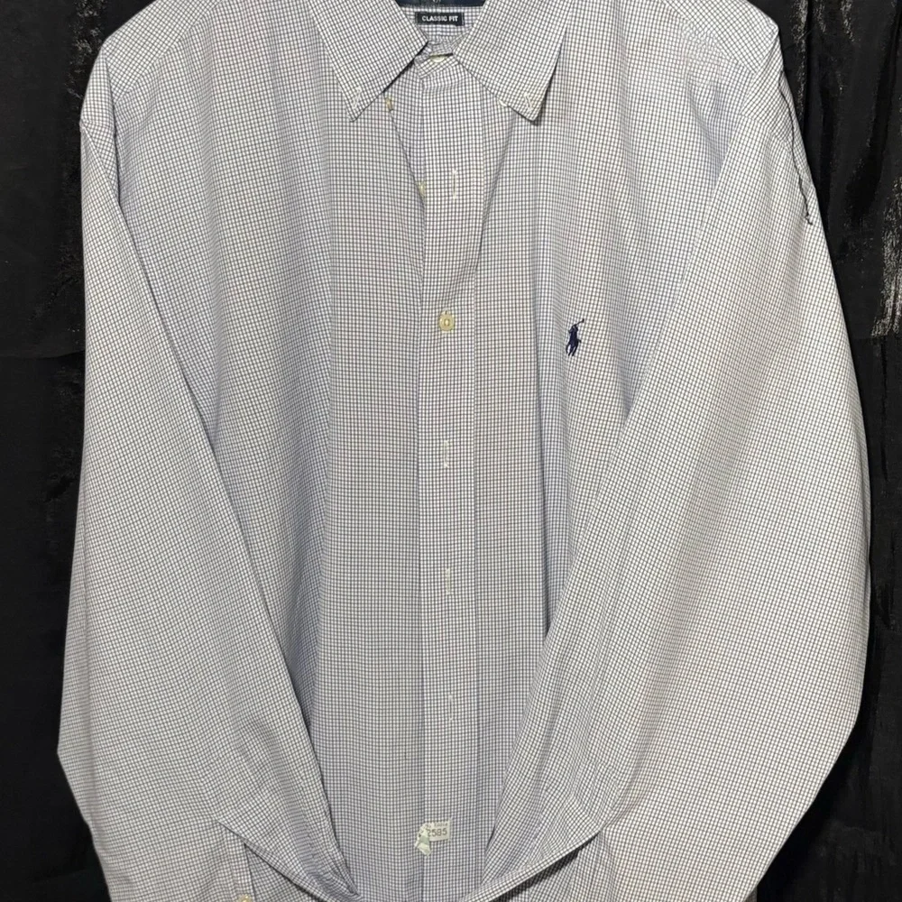 2/$20  Ralph Lauren Blue Dress Shirt Classic Gingham - Picture 5 of 10